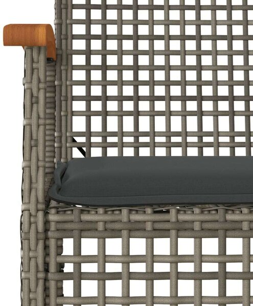VidaXL - 5 részes Kerti Étkezőgarnitúra - Szürke Polyrattan