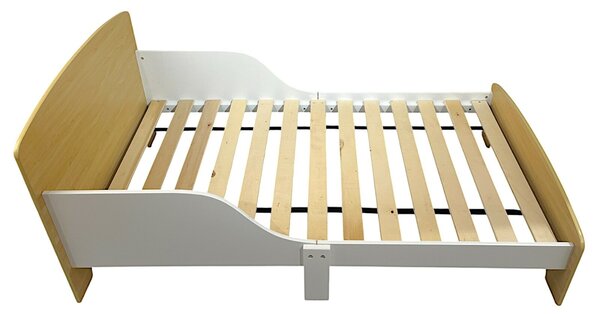 GINGER HOME Fa Gyerekágy Leesésgátlóval és Ágyráccsal – Montessori Gyerekágy 140x70 cm Gyerekeknek