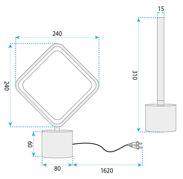 LHJ124-T fekete LED éjjeli lámpa