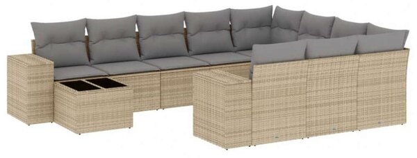 VidaXL Polyrattan Kerti Ülőgarnitúra - 11 részes - Bézs