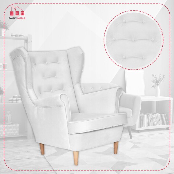 Luna Print Duo Skandináv szárnyas fotel nappaliba Családi bútor kék