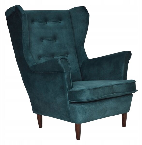 Ari Print Duo Scandinavian Wingback Chair Famil Meble Beige Natural Leaves
