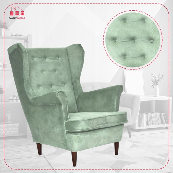 Diana Scandinavian Family Meble Wingback fotel, grafit sötétszürke