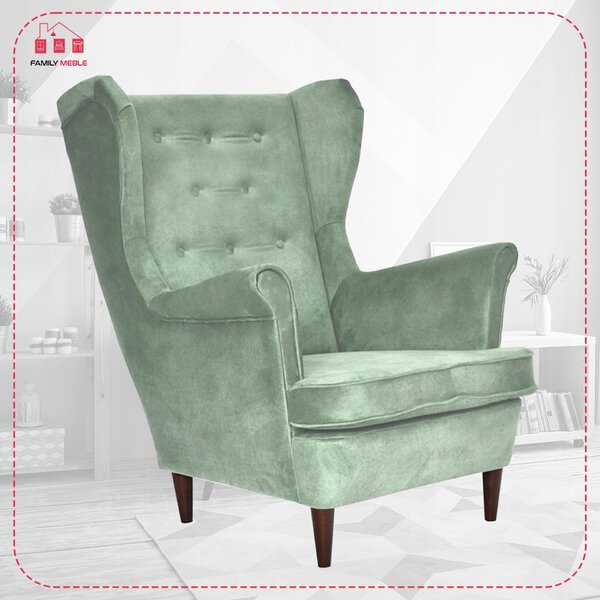 Diana Scandinavian Family Meble Wingback fotel, grafit sötétszürke