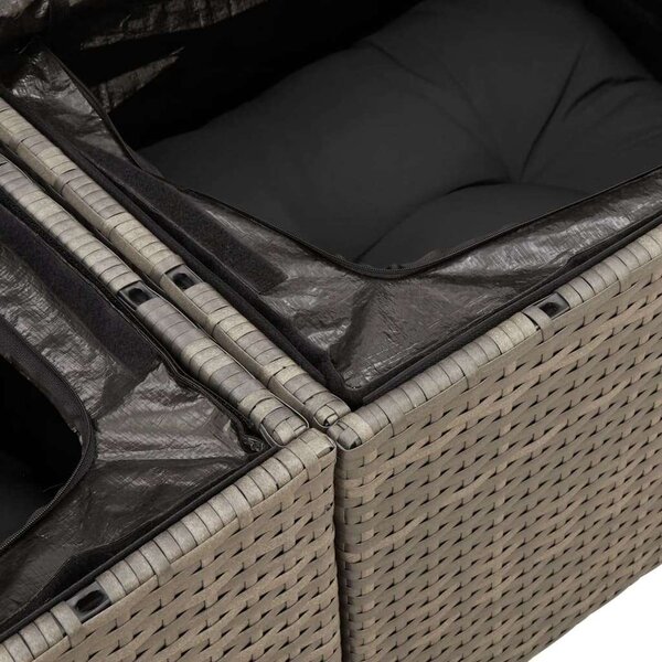 VidaXL Polyrattan Kerti Ülőgarnitúra - 6 részes - Szürke