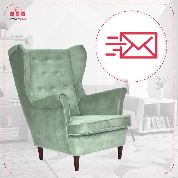 Diana Scandinavian Family Meble Wingback fotel, grafit sötétszürke