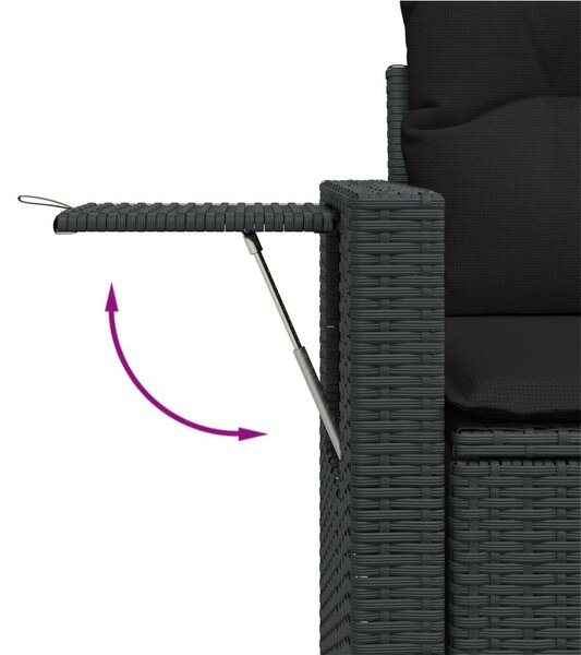 VidaXL Polyrattan Kerti Ülőgarnitúra - 12 részes - Fekete