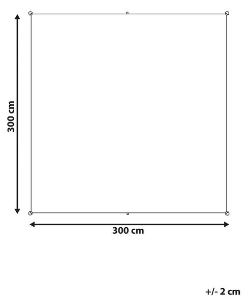 Árnyékoló napvitorla LUKKA 300 cm 300 cm Szürke