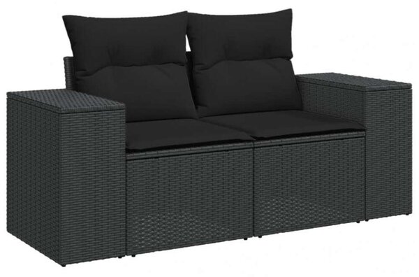 VidaXL 9 részes Kerti Ülőgarnitúra - Fekete Polyrattan