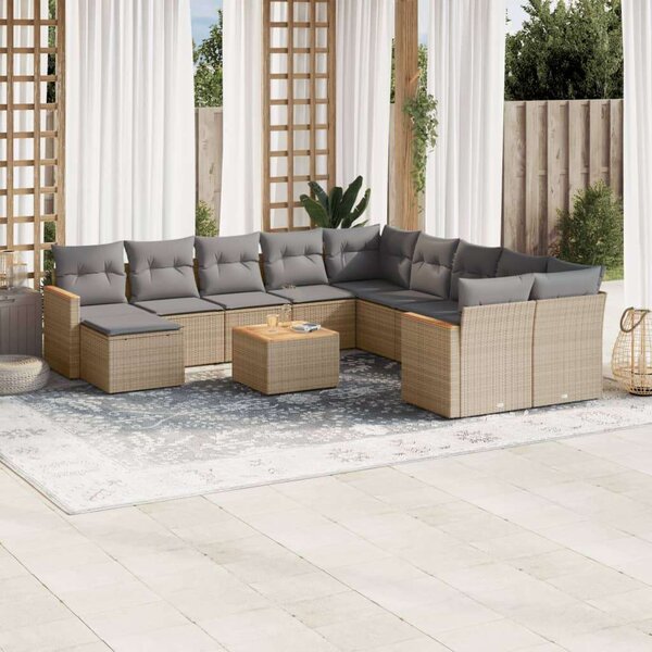 VidaXL Polyrattan Kerti Ülőgarnitúra - 12 részes