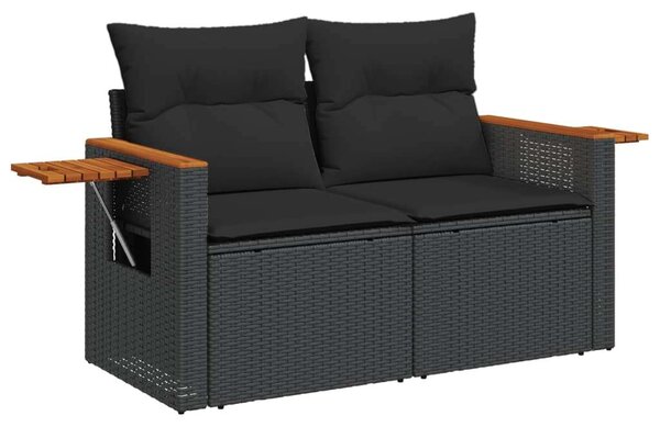 VidaXL Polyrattan Kerti Ülőgarnitúra - 7 részes - Fekete