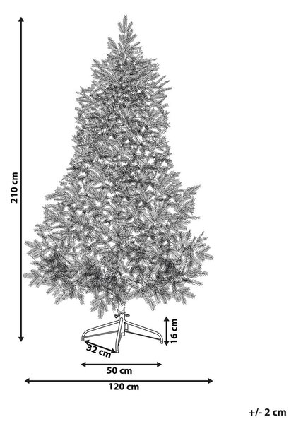 Karácsonyfa műhóval LED TATLOW 210 cm Zöld