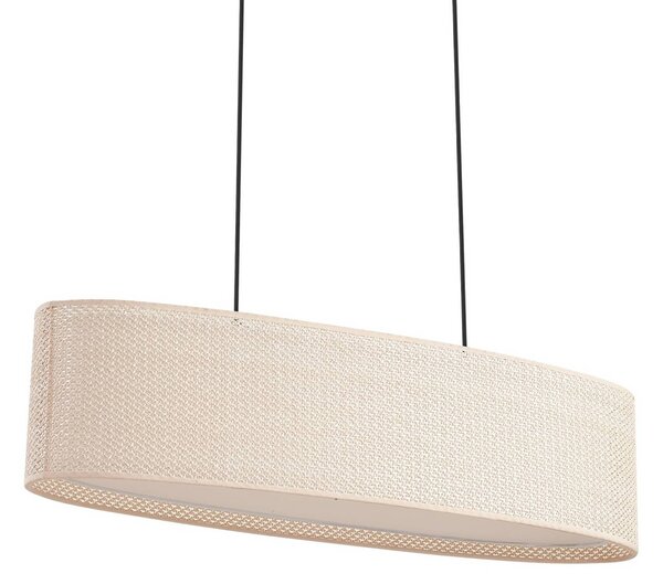 Lindby Soula lógó világítás, 78 cm, bézs, műanyag, E27, dimmelhető, Krém / borostyánsárga, Nappali / Étkező, Műanyag, Vidéki otthon / Rusztikus