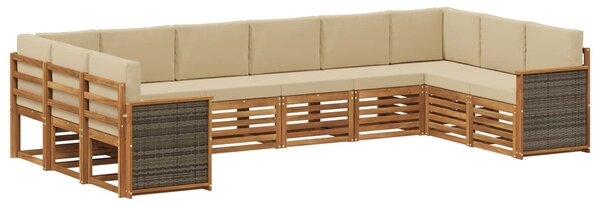 VidaXL Szegmentált kanapé szett párnával 7 pcs Természetes