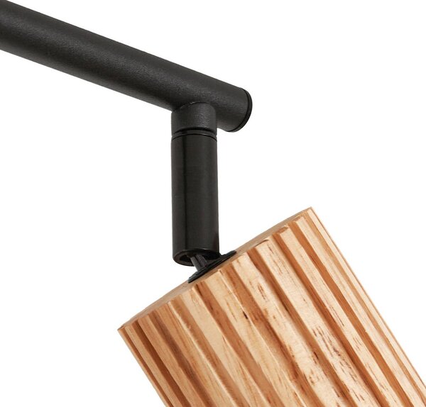 Lindby Stralino mennyezeti spotlámpa, 4 izzós, hossza 60 cm, fa, dimmelhető, Világos fa, Folyosó, Fa, Modern