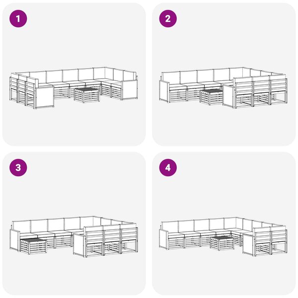 VidaXL Kültéri kanapé szett párnával 8 pcs Természetes