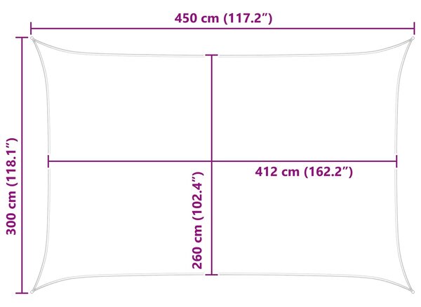 VidaXL Napernyő vitorla Narancs és Barna 4,5 × 3 m