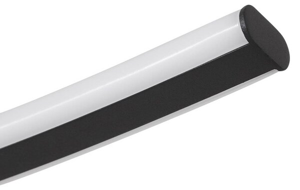 Lindby LED mennyezeti világítás Ravion, 90 cm, fekete, 3000 K, Fekete, Nappali / Étkező, Alumínium, Modern