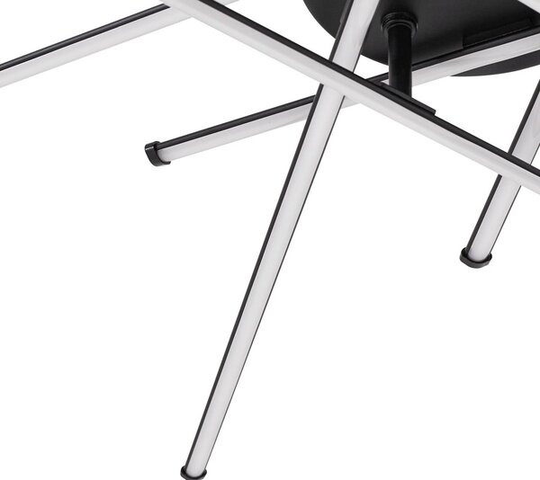 Lindby LED mennyezeti világítás Elviano, Ø 80 cm, fekete, 3000 K, Fekete, Nappali / Étkező, Alumínium, Modern