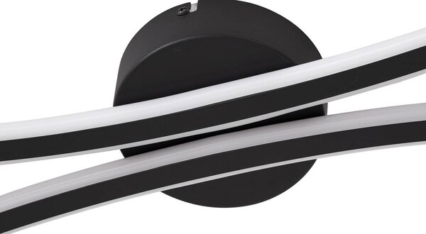 Lindby LED mennyezeti világítás Ravion, 90 cm, fekete, 3000 K, Fekete, Nappali / Étkező, Alumínium, Modern