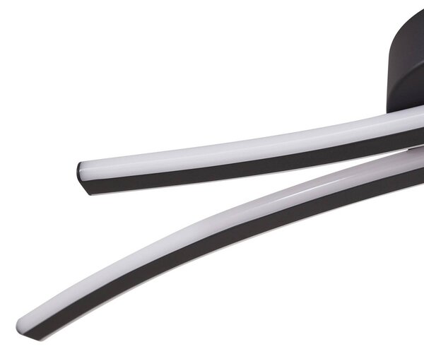 Lindby LED mennyezeti világítás Ravion, 90 cm, fekete, 3000 K, Fekete, Nappali / Étkező, Alumínium, Modern