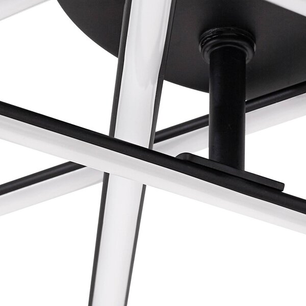 Lindby LED mennyezeti világítás Elviano, Ø 80 cm, fekete, 3000 K, Fekete, Nappali / Étkező, Alumínium, Modern