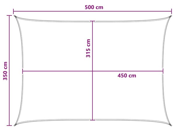 VidaXL Napernyő Vászon Antracit és Fehér 3,5 x 5 m HDPE