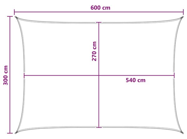 VidaXL Napernyő Vászon Világosszürke és fehér 3 x 6 m HDPE