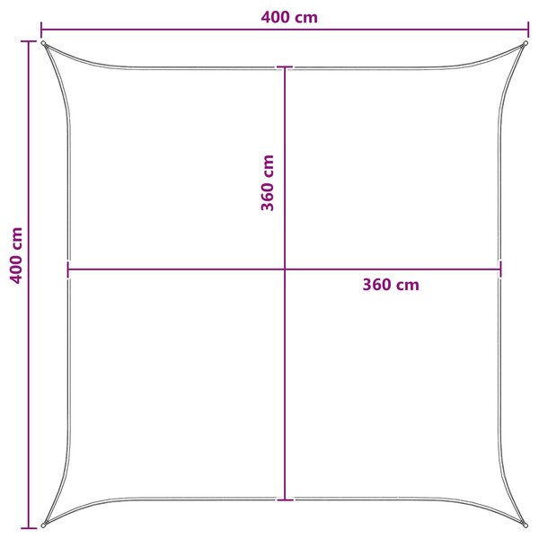 VidaXL Napernyő Vászon Világosszürke és fehér 4 x 4 m HDPE