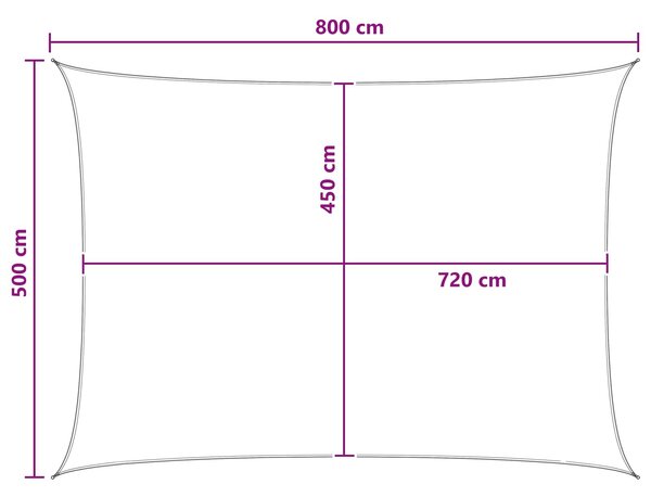 VidaXL Napernyő Vászon Antracit és Fehér 5 x 8 m HDPE