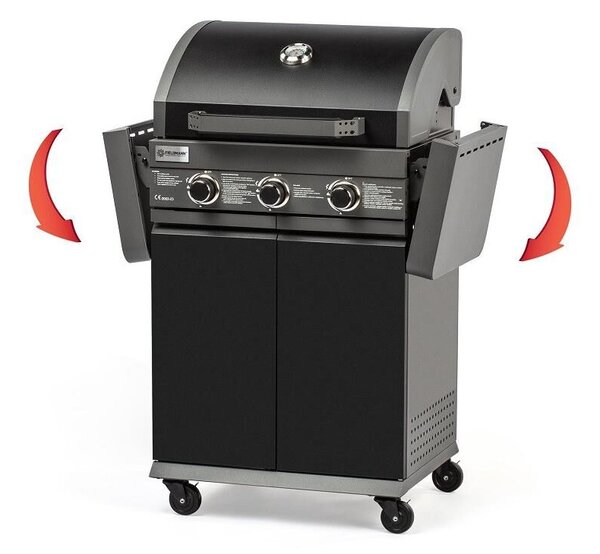 Fieldmann FZG 3006 Gáz Grill - 3 Égőfejes, Hőmérővel, Oldalpolcokkal