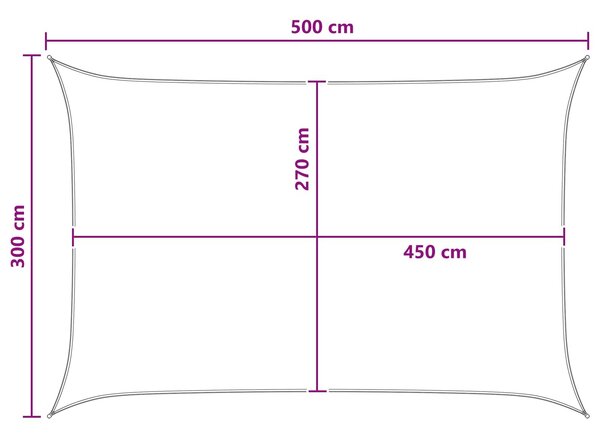 VidaXL Napernyő Vászon Világosszürke és fehér 3 x 5 m HDPE