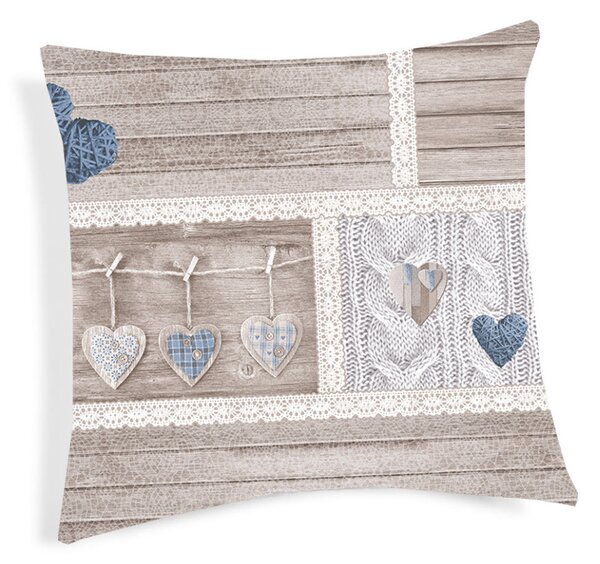 Párnahuzat SHABBY love kék 40x40 cm MADE IN ITALY