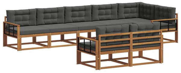 VidaXL Kültéri kanapé szett párnával 8 pcs Természetes és antracit