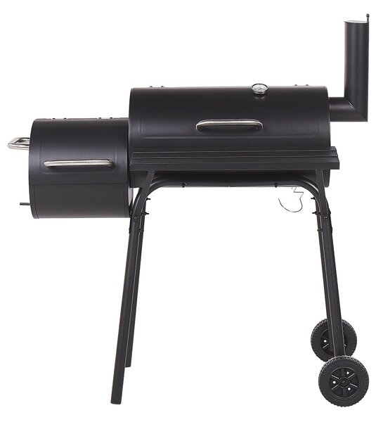 Faszén grill KATLA smokerrel Fém Fekete