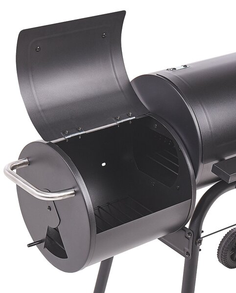 Faszén grill KATLA smokerrel Fém Fekete