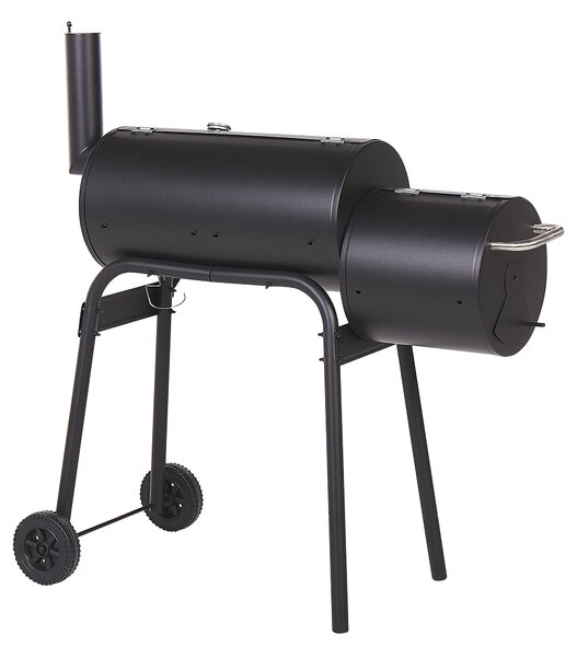 Faszén grill KATLA smokerrel Fém Fekete