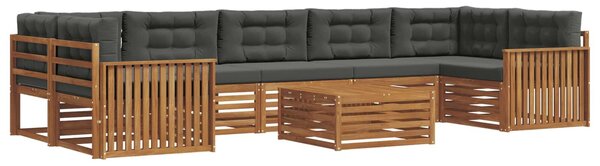 VidaXL Kültéri kanapé szett párnával 8 pcs Természetes és antracit
