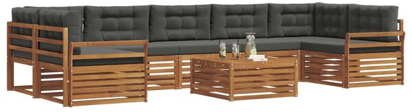 VidaXL Kültéri kanapé szett párnával 8 pcs Természetes és antracit