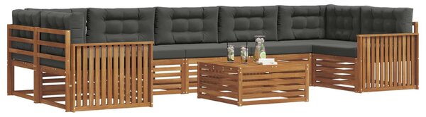VidaXL Kültéri kanapé szett párnával 8 pcs Természetes és antracit