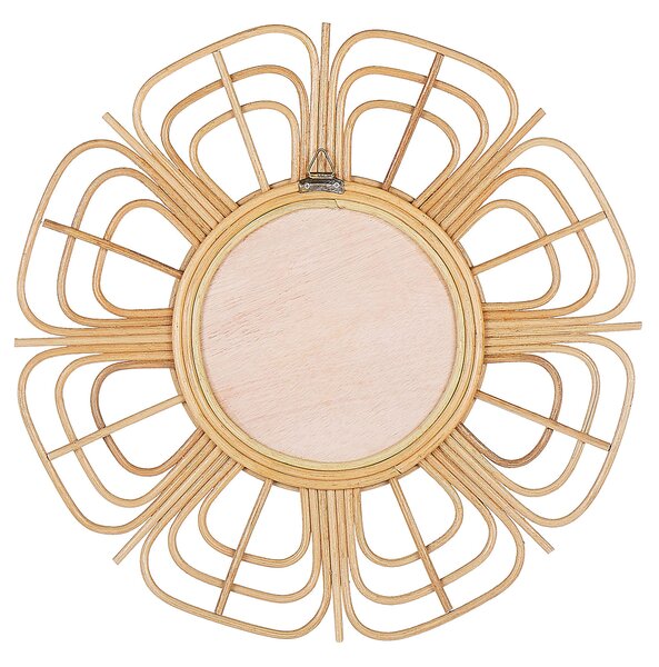 Falitükör PASAKU 60 cm 60 cm Rattan Természetes