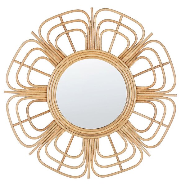 Falitükör PASAKU 60 cm 60 cm Rattan Természetes