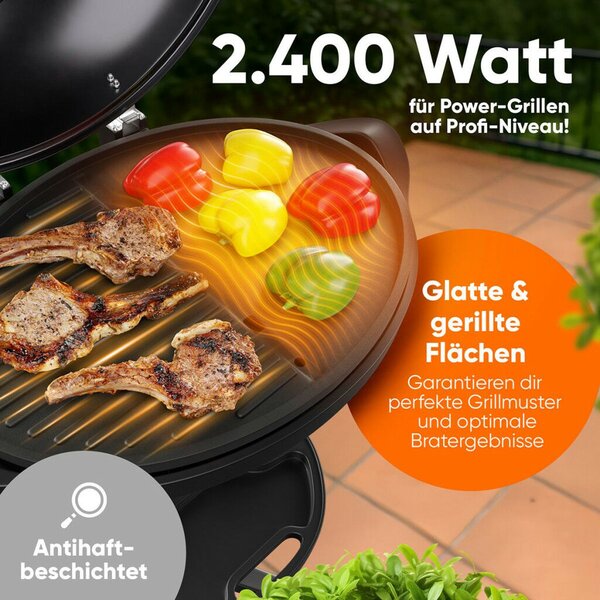 ProfiCook PC-BQS1303 Elektromos Kerti Grill - Ø 36 cm, Fekete