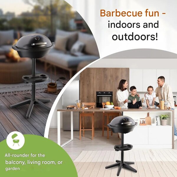 ProfiCook PC-BQS1303 Elektromos Kerti Grill - Ø 36 cm, Fekete