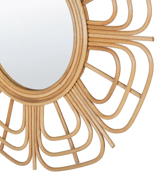 Falitükör PASAKU 60 cm 60 cm Rattan Természetes