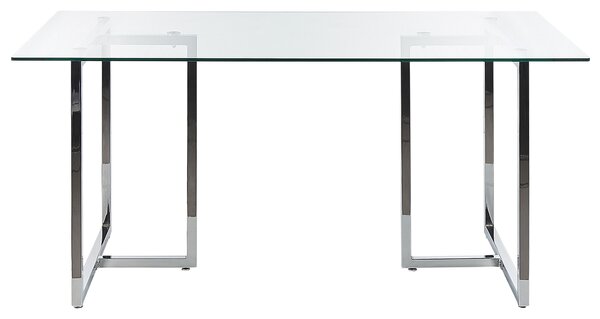 Étkezőasztal ENVIA Ezüst 160 cm 90 cm Edzett üveg