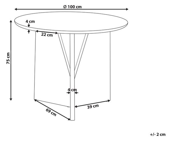 Étkezőasztal ARRAN Barna 100 cm 100 cm Akácfa