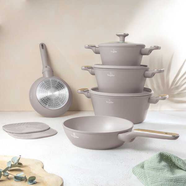 Berlinger Haus BH-8343 Taupe Nordic Collection 10 részes Edénykészlet, Matt taupe