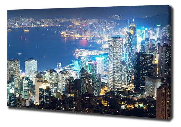 Vászon nyomtatás Hong kong éjjel