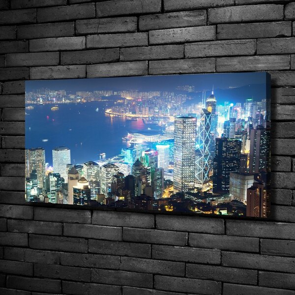 Vászon nyomtatás Hong kong éjjel